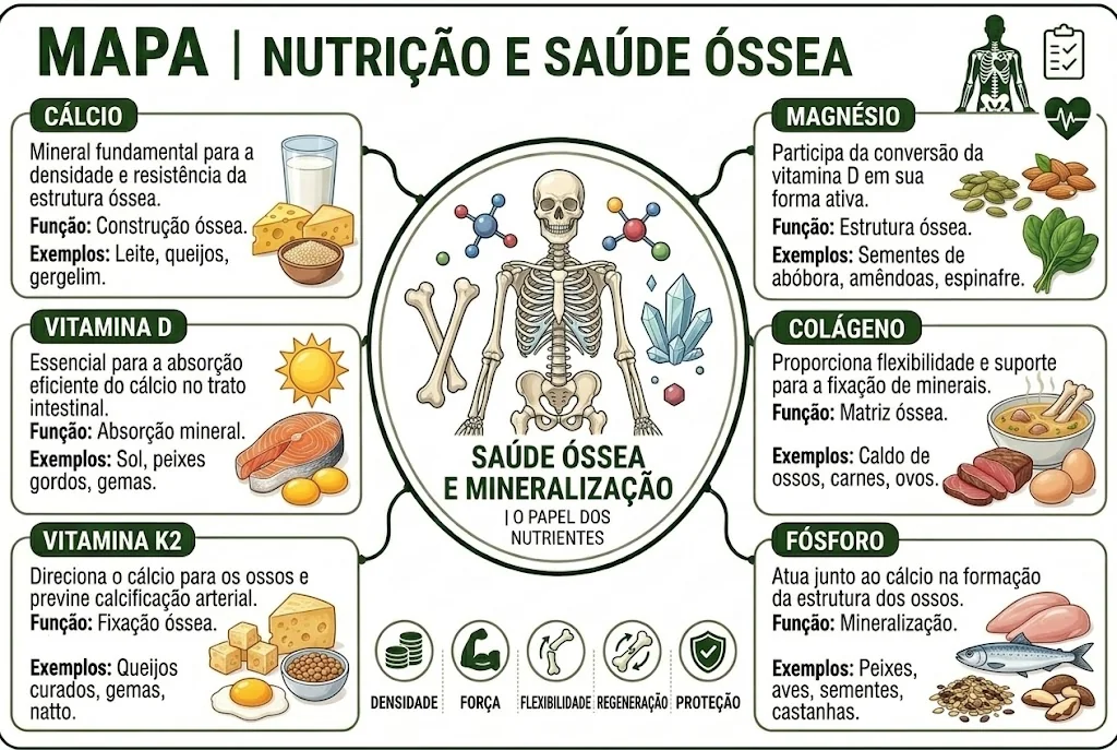 Mapa mental de Nutrição e Saúde Óssea