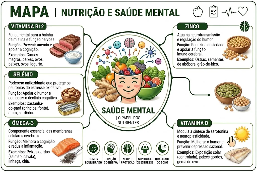 Mapa mental de Nutrição e Saúde Mental